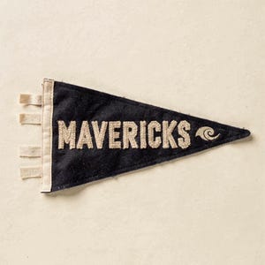 Mavericks Surf Pennant full artwork and composition, shown flat without a room setting.