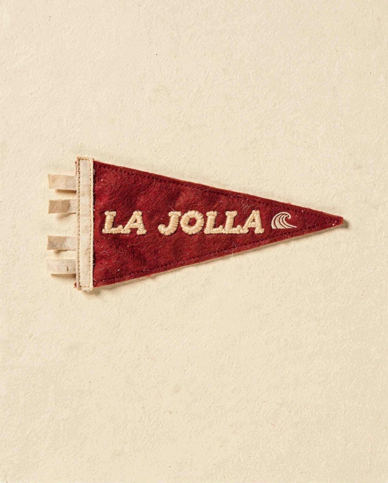 La Jolla Surf Pennant Art Print, Framed or Unframed Coastal Poster image 10