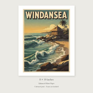 Windansea Surf unframed 8 by 10 inch print on enhanced matte paper, shown with its white paper border.