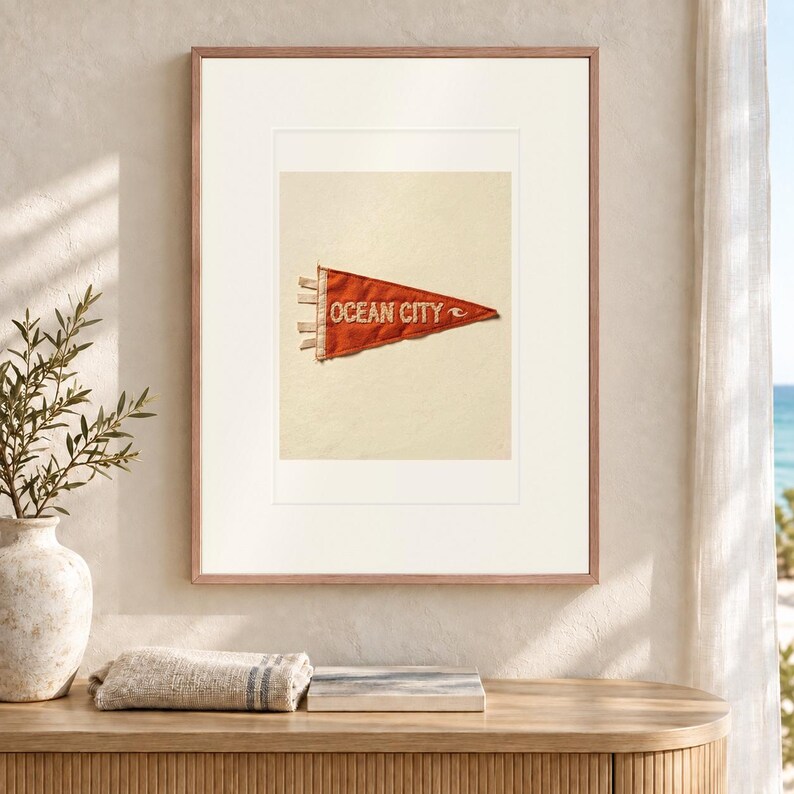 Ocean City, Maryland Surf Pennant Art Print, Framed or Unframed Coastal Poster image 12