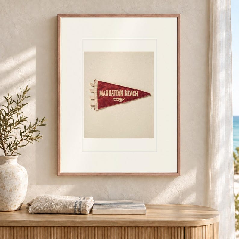 Manhattan Beach, California Surf Pennant Print