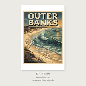 Outer Banks Surf unframed 12 by 18 inch print on enhanced matte paper, shown with its white paper border.