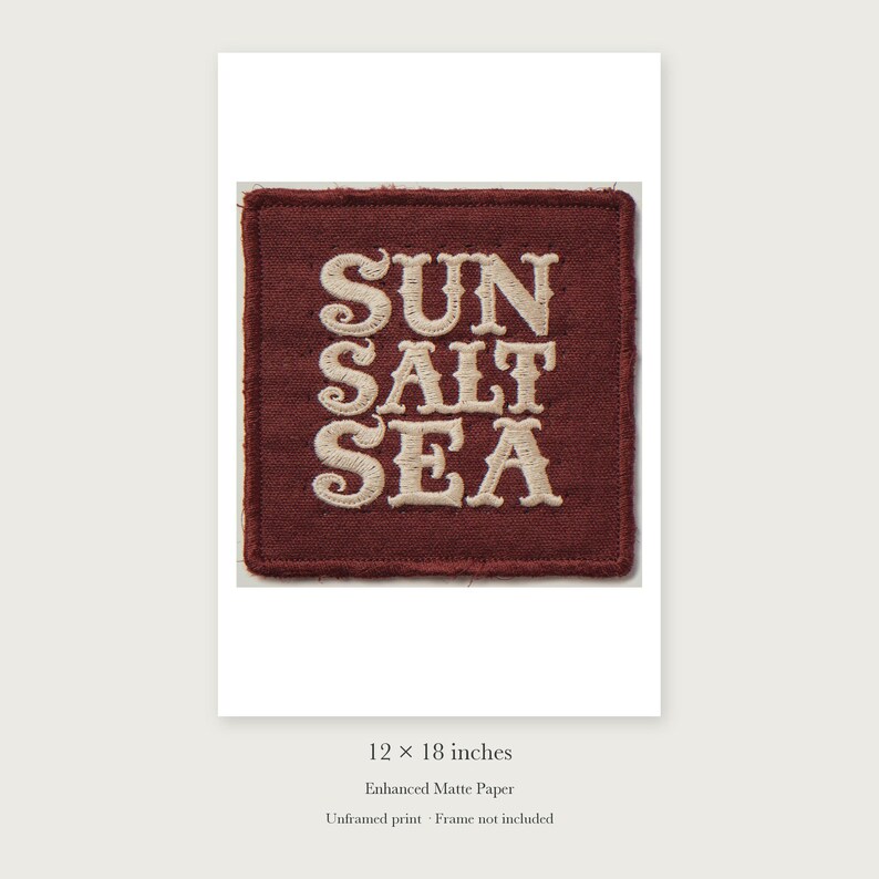 Sun Salt Sea Patch unframed 12 by 18 inch print on enhanced matte paper, shown with its white paper border.
