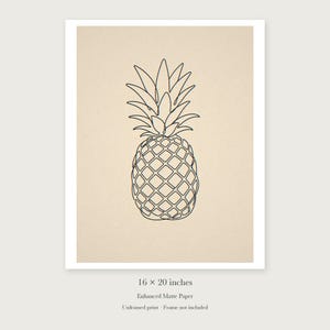 Pineapple Line unframed 16 by 20 inch print on enhanced matte paper, shown with its white paper border.