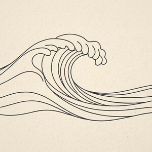 Boho Breaking Wave Line Art framed in a beach-style living room setting