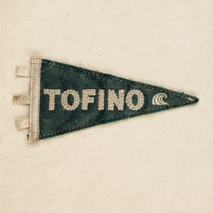 Tofino surf pennant unframed printed artwork and full composition with its paper border.