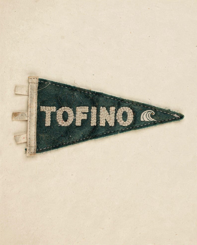 Tofino surf pennant unframed printed artwork and full composition with its paper border.
