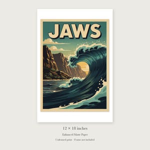 Jaws Maui Surf unframed 12 by 18 inch print on enhanced matte paper, shown with its white paper border.