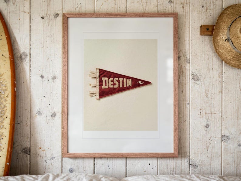 Destin, Florida Surf Pennant Art Print, Framed or Unframed Coastal Poster image 13