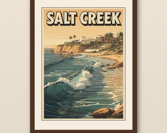Salt Creek Surf Poster | Vintage California Beach Print | Printable Wall Art | Dana Point Ocean Decor | Digital Download