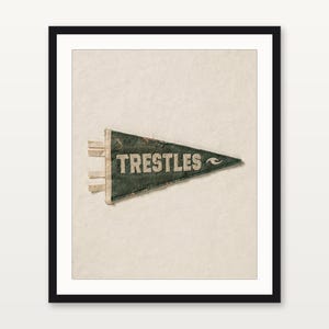 Trestles, San Clemente, California Surf Pennant Print | Vintage Felt Pennant Art | Beach House Decor | Retro Surf Wall Art | Printable Digit image 4