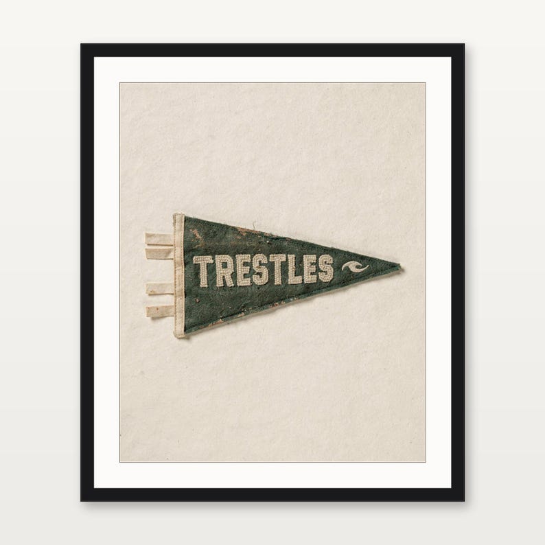 Trestles, San Clemente, California Surf Pennant Print | Vintage Felt Pennant Art | Beach House Decor | Retro Surf Wall Art | Printable Digit image 4