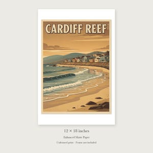 Cardiff Reef Surf unframed 12 by 18 inch print on enhanced matte paper, shown with its white paper border.