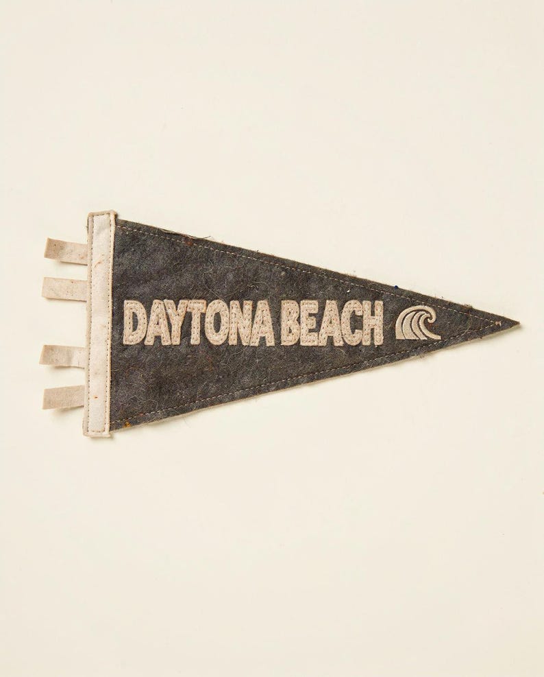 Daytona Beach, Florida Surf Pennant Print | Vintage Felt Pennant Art | Beach House Decor | Retro Surf Wall Art | Printable Digital Download image 2
