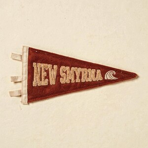 New Smyrna Beach, Florida Surf Pennant Print | Vintage Felt Pennant Art | Beach House Decor | Retro Surf Wall Art | Printable Digital Downlo image 2