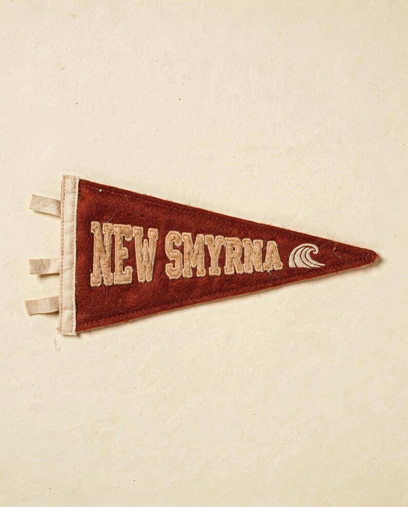 New Smyrna Beach, Florida Surf Pennant Print | Vintage Felt Pennant Art | Beach House Decor | Retro Surf Wall Art | Printable Digital Downlo image 2