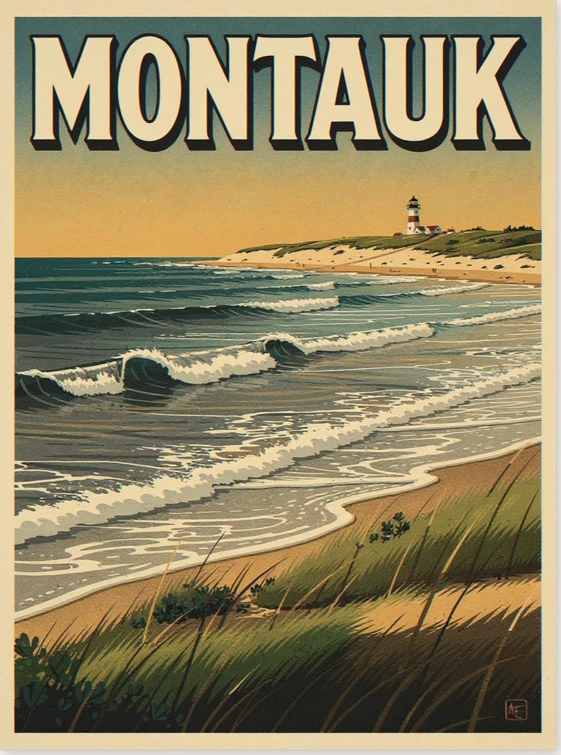 Montauk Surf Poster