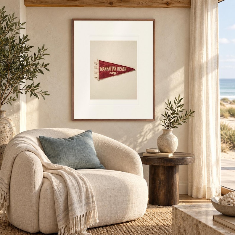 Manhattan Beach, California Surf Pennant Print
