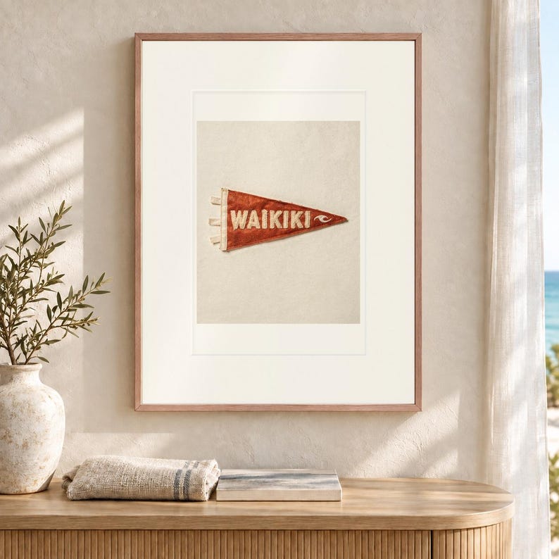 Waikiki, Oahu, Hawaii Surf Pennant Print