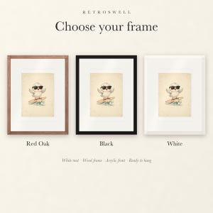 Seagull Surfing Art Print, Framed or Unframed Coastal Nursery Poster image 4