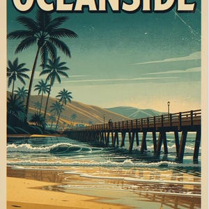 Oceanside California Surf full artwork and composition, shown flat without a room setting.