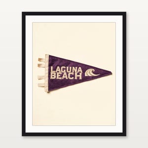 Laguna Beach, California Surf Pennant Print | Vintage Felt Pennant Art | Beach House Decor | Retro Surf Wall Art | Printable Digital Downloa image 3