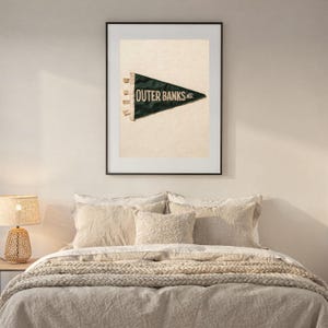 Outer Banks, North Carolina Surf Pennant Print | Vintage Felt Pennant Art | Beach House Decor | Retro Surf Wall Art | Printable Digital Down image 6
