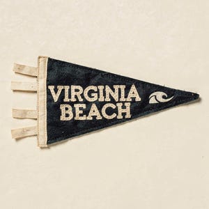 Virginia Beach, Virginia Surf Pennant Print | Vintage Felt Pennant Art | Beach House Decor | Retro Surf Wall Art | Printable Digital Downloa image 2