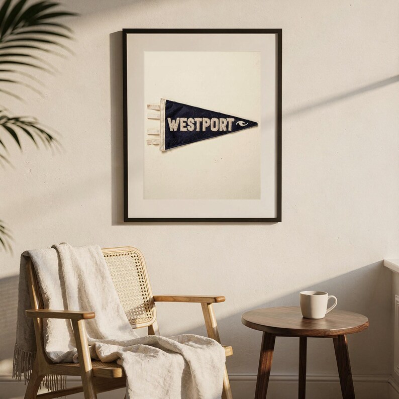 Westport, Washington Surf Pennant Print | Vintage Felt Pennant Art | Beach House Decor | Retro Surf Wall Art | Printable Digital Download image 7