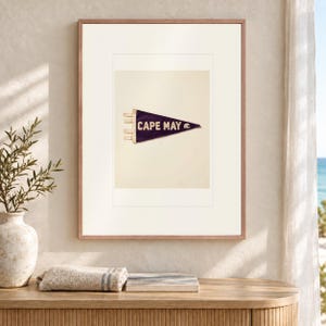 Cape May Surf Pennant Art Print, Framed or Unframed Coastal Poster image 12