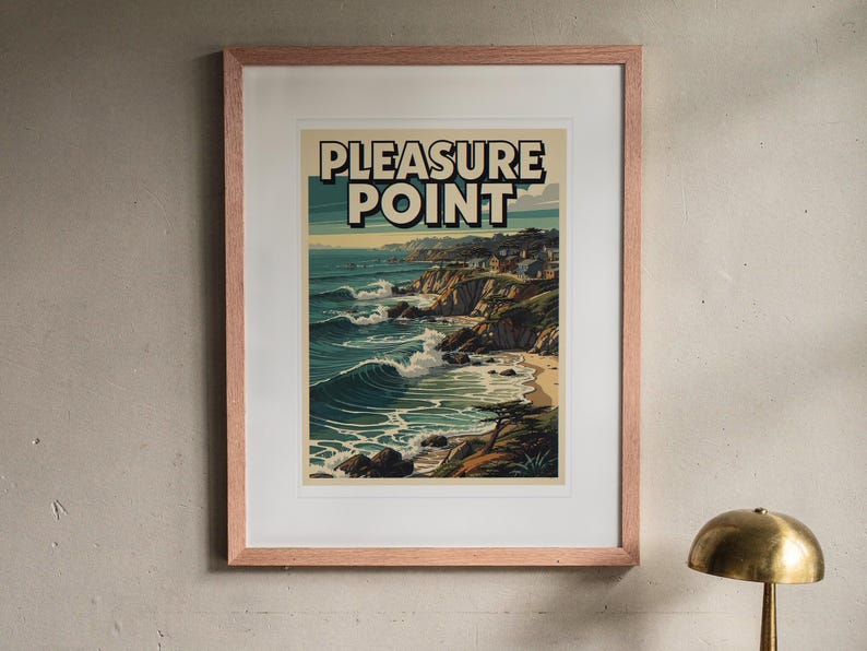 Pleasure Point Surf Poster