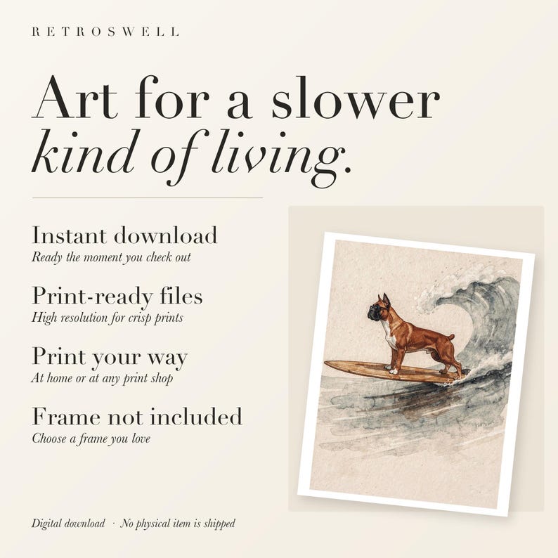 RetroSwell digital download: instant download, print-ready files, print at home or at any print shop. Frame not included.