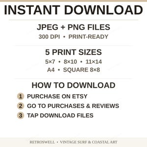 Montauk Surf Poster - instant download: JPEG and PNG files, 300 DPI, print-ready