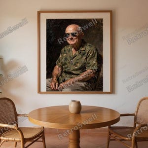 Eisenhower Surf Art Print framed in a coastal dining room setting