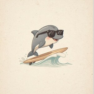Dolphin Surfing full artwork and composition, shown flat without a room setting.