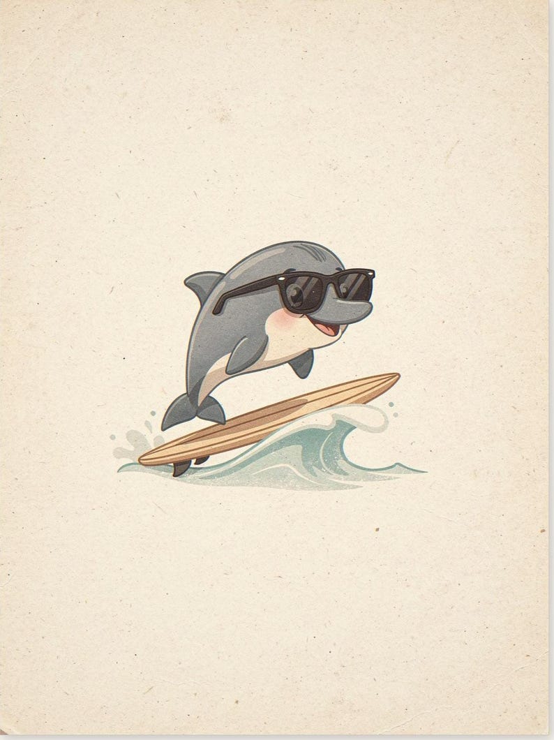 Dolphin Surfing Art Print