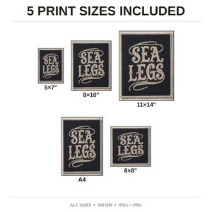 Sea Legs Patch Print | Vintage Embroidered Patch Wall Art (Digital Download) image 5