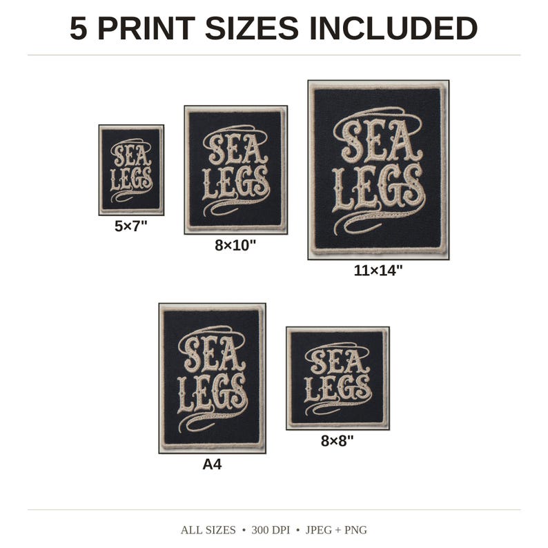 Sea Legs Patch Print | Vintage Embroidered Patch Wall Art (Digital Download) image 5