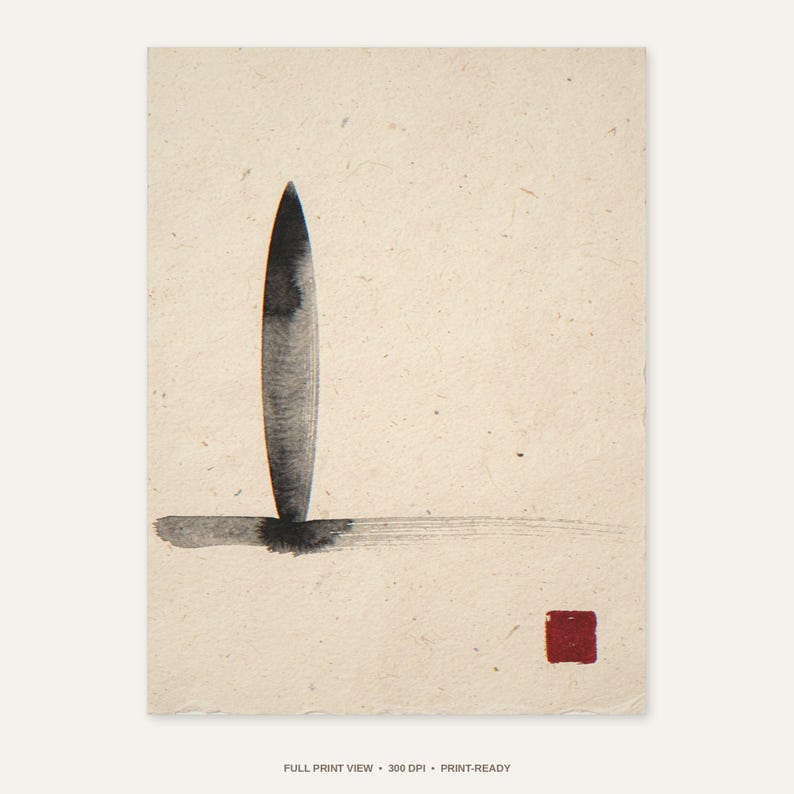 Sumi-e Longboard Still Life Print (Digital Download)