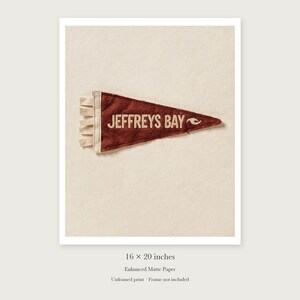 Jeffreys Bay, South Africa Surf Pennant Art Print, Framed or Unframed Coastal Poster image 9