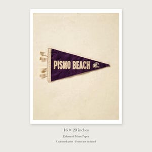Pismo Beach, California Surf Pennant Art Print, Framed or Unframed Coastal Poster image 9