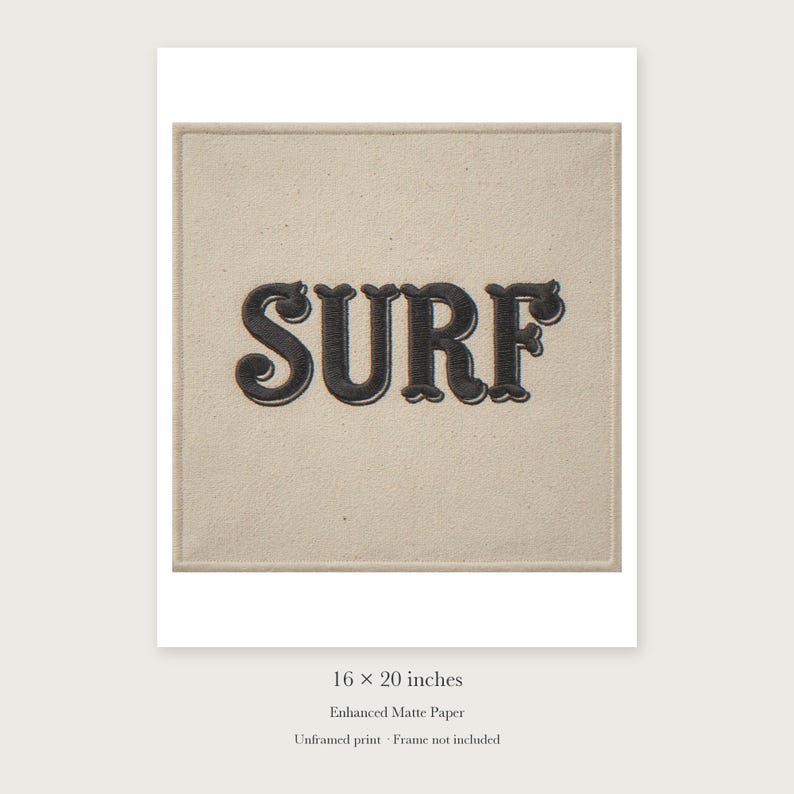Surf Patch unframed 16 by 20 inch print on enhanced matte paper, shown with its white paper border.