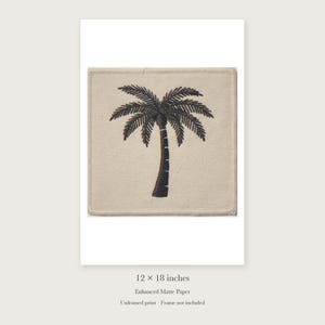 Palm Tree Patch Art Print, Framed or Unframed Retro Coastal Poster image 8