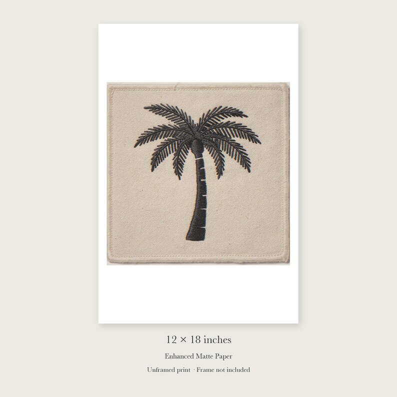 Palm Tree Patch Art Print, Framed or Unframed Retro Coastal Poster image 8
