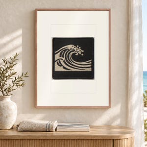 Wave Patch Art Print, Framed or Unframed Retro Coastal Poster image 12