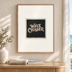 Wave Chaser Patch Art Print, Framed or Unframed Retro Coastal Poster image 12