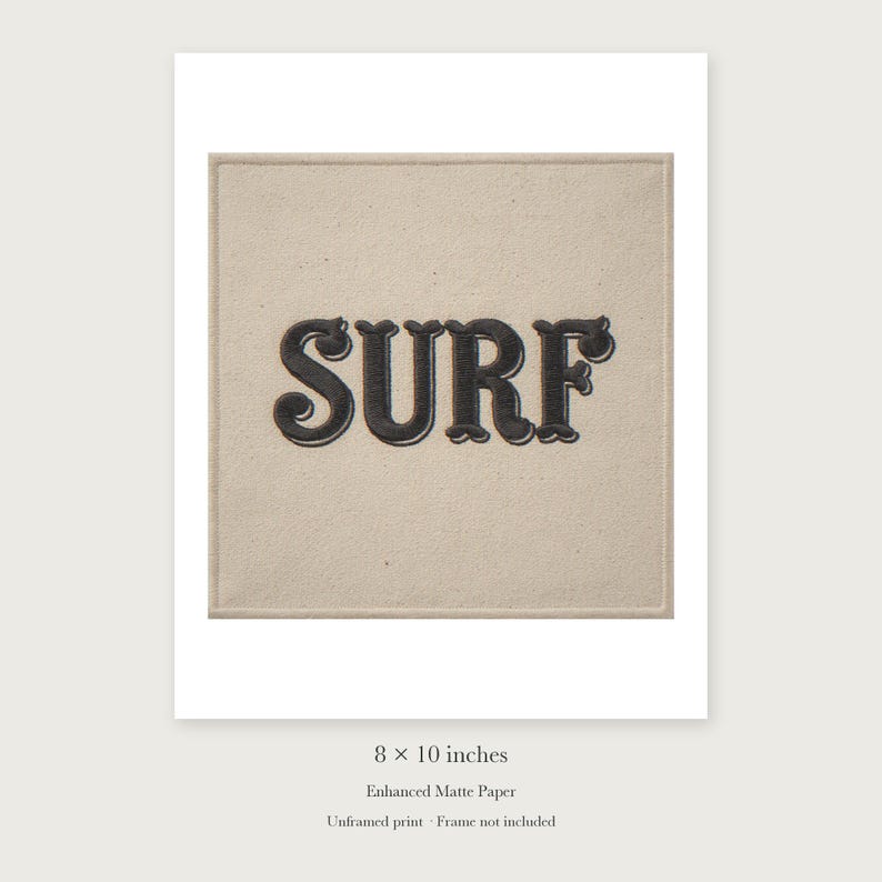 Surf Patch unframed 8 by 10 inch print on enhanced matte paper, shown with its white paper border.