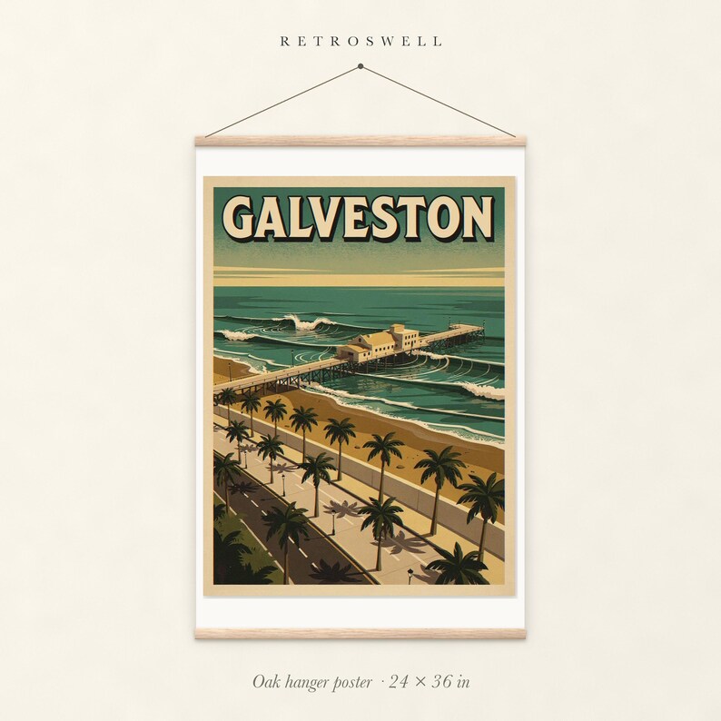 Galveston Texas Surf Poster