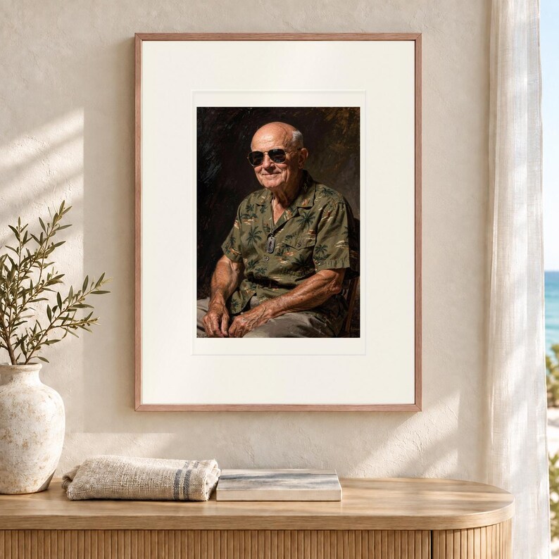 Dwight Eisenhower Art Print, Funny Sunglasses and Hawaiian Shirt Portrait, Framed or Unframed image 12