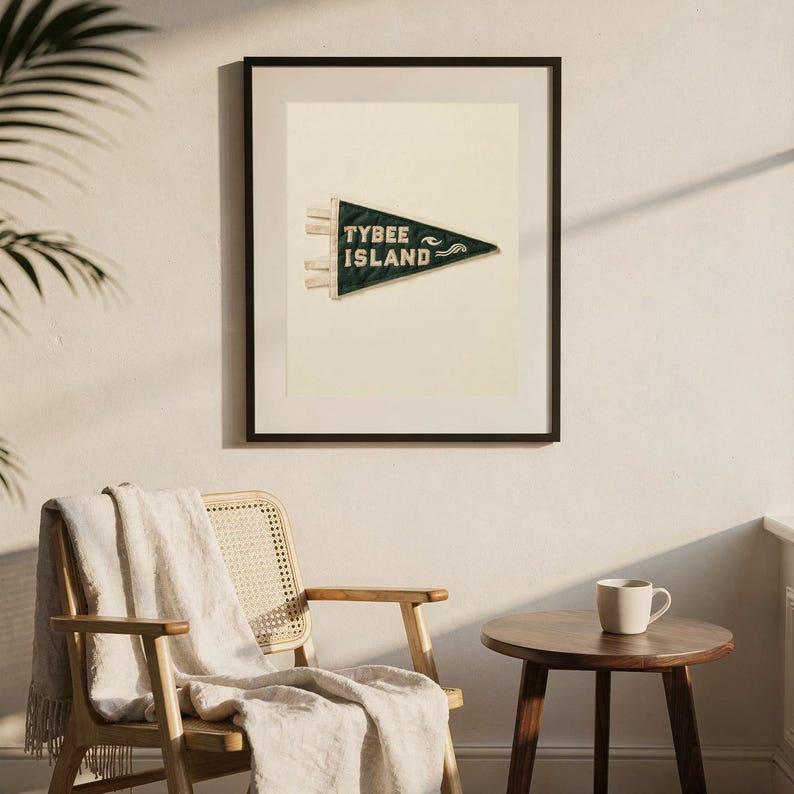 Wimpel-Print „Tybee Island, Georgia Surf“ | Vintage-Filzwimpel | Strandhaus-Deko | Retro-Surf-Wandbild | Digitaler Download zum Ausdrucken Bild 7